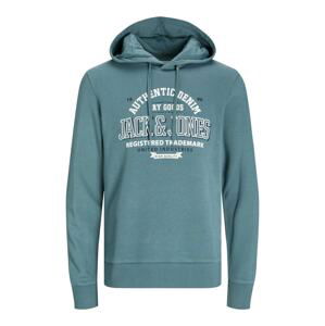 JACK & JONES Mikina  námornícka modrá / modrozelená / biela