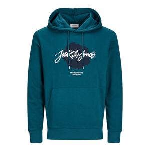 JACK & JONES Mikina 'JJTiley'  námornícka modrá / petrolejová / biela