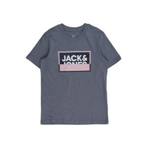 Jack & Jones Junior Tričko 'JCOLOGAN'  námornícka modrá / dymovo modrá / ružová / biela