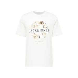 JACK & JONES Tričko 'JJFLOOR'  béžová / čierna / biela