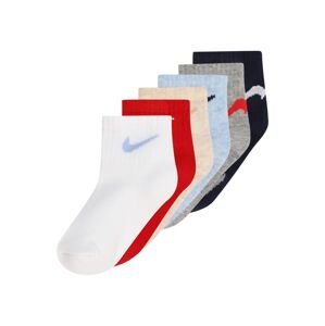 Nike Sportswear Ponožky 'SWOOSHFETTI'  béžová melírovaná / sivá / sivá melírovaná / červená / čierna / biela