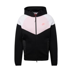 Nike Sportswear Tepláková bunda 'TCH FLEECE'  staroružová / pastelovo ružová / čierna / biela