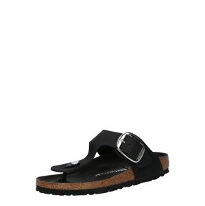 BIRKENSTOCK Žabky 'Gizeh LEOI'  čierna / strieborná