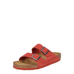 BIRKENSTOCK Šľapky 'Arizona'  červená / strieborná