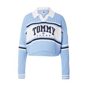 Tommy Jeans Sveter  námornícka modrá / svetlomodrá / biela