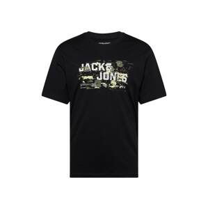 JACK & JONES Tričko  pastelovo žltá / olivová / čierna / biela