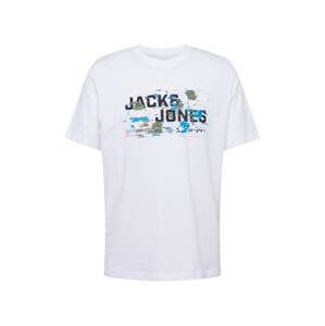 JACK & JONES Tričko 'JCOoutdoor'  azúrová / zelená / čierna / biela