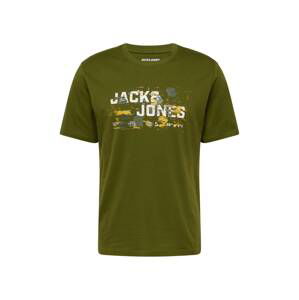 JACK & JONES Tričko 'JCOOUTDOOR'  žltá / olivová / oranžová / biela