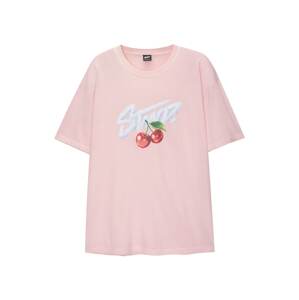 Pull&Bear Tričko  zelená / rosé / červená / biela