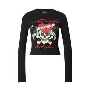 Ed Hardy Tričko 'LOVE KILLS'  tmavozelená / červená / čierna / biela