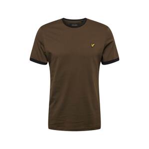 Lyle & Scott Tričko 'Ringer'  hnedá / zlatá / čierna