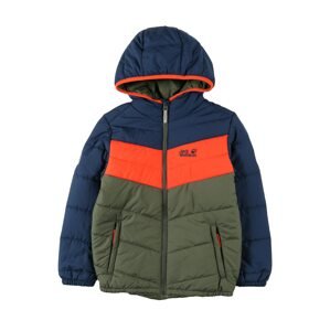 JACK WOLFSKIN Outdoorová bunda 'Three Hills'  námornícka modrá / olivová / oranžovo červená