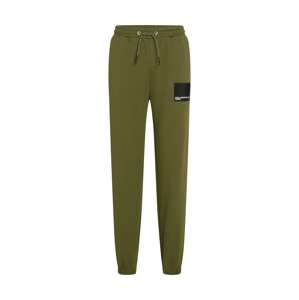 KARL LAGERFELD JEANS Nohavice  zelená / čierna / biela