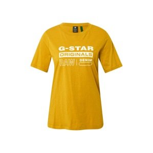 G-Star RAW Tričko  šafránová / biela