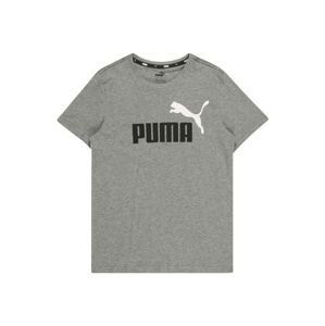 PUMA Tričko 'ESSENTIALS'  sivá melírovaná / čierna / biela