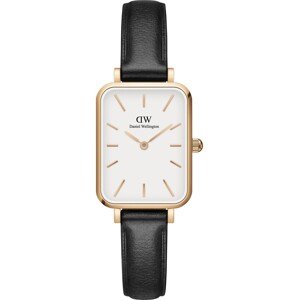 Daniel Wellington Analógové hodinky 'Quadro Pressed Sheffield RG White'  zlatá / čierna / biela