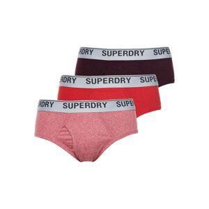 Superdry Nohavičky  burgundská / červená melírovaná / čierna / biela