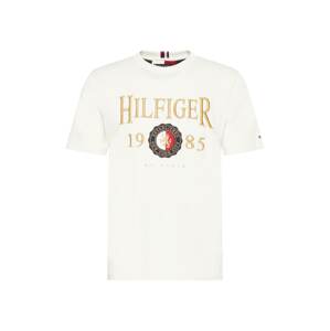 TOMMY HILFIGER Tričko  slonová kosť / zlatá / červená / čierna