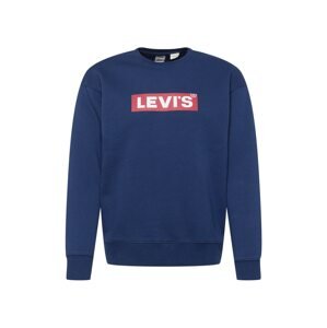 LEVI'S ® Mikina 'T3 RELAXED GRAPHIC CREW MULTI-COLOR'  modrá / svetločervená / biela