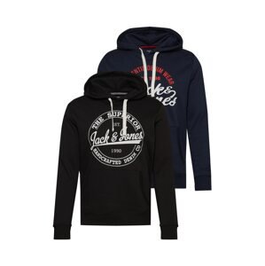 JACK & JONES Mikina 'BRAT'  tmavomodrá / grenadínová / čierna / biela