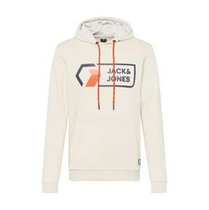 JACK & JONES Mikina  krémová / námornícka modrá / oranžová