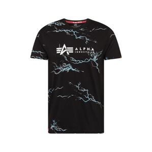 ALPHA INDUSTRIES Tričko  svetlomodrá / čierna / biela