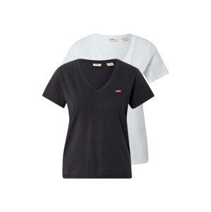 LEVI'S Tričko '2PACK VNECK TEE MULTI-COLOR'  čierna / biela