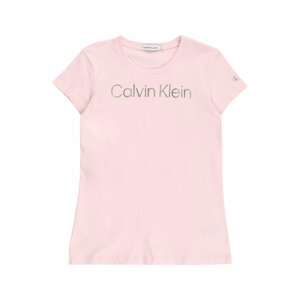 Calvin Klein Jeans Tričko  ružová / strieborná