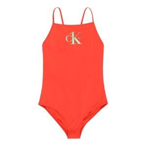 Calvin Klein Swimwear Jednodielne plavky  svetlozelená / oranžová