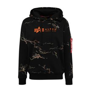 ALPHA INDUSTRIES Mikina  oranžová / marhuľová / čierna / šedobiela