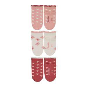 STERNTALER Ponožky  ružová / červená / biela