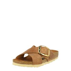 BIRKENSTOCK Šľapky 'Siena Big Buckle'  hnedá / zlatá