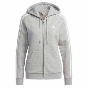 ADIDAS SPORTSWEAR Športová mikina so zipsom 'Essentials Fleece 3-Stripes '  sivá / biela