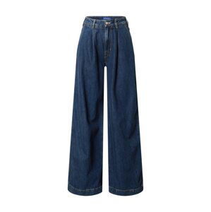 SCOTCH & SODA Plisované rifle 'The Shore pleated denim chino —Washed in'  modrá denim