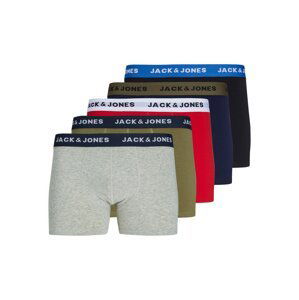 JACK & JONES Boxerky 'Marty'  sivá / kaki / červená / čierna