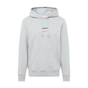 LEVI'S Mikina 'STANDARD GRAPHIC HOODIE MULTI-COLOR'  modrá / sivá melírovaná / červená / biela