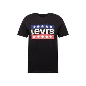 LEVI'S Tričko 'LSE_GRAPHIC CREWNECK TE BLACKS'  námornícka modrá / lososová / čierna / biela