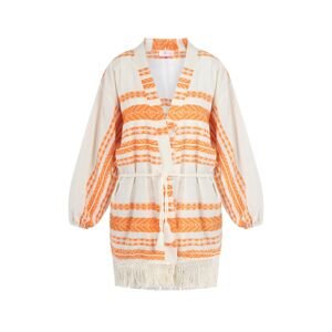 IZIA Kimono  oranžová / prírodná biela
