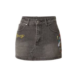 Ed Hardy Sukňa  žltá / rubínová / čierny denim / šedobiela