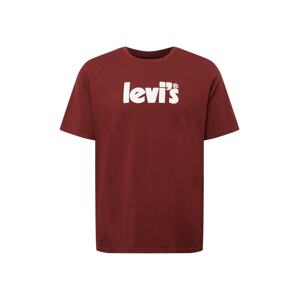 LEVI'S Tričko 'SS RELAXED FIT TEE MULTI-COLOR'  bordová / biela