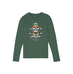 Jack & Jones Junior Tričko 'CAPTAIN'  zelená / čierna / biela