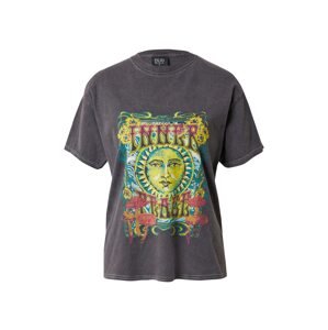 BDG Urban Outfitters Tričko 'INNER PEACE'  žltá / tmavosivá / nefritová / ružová