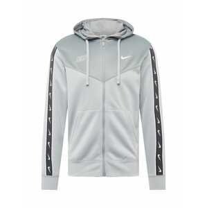 Nike Sportswear Tepláková bunda 'Repeat'  sivá / tmavosivá / biela