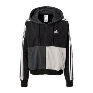 ADIDAS SPORTSWEAR Športová mikina so zipsom 'Essentials 3-Stripes Colorblock '  svetlosivá / tmavosivá / čierna / biela