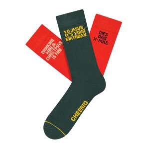 CHEERIO* Ponožky 'Wisechristmas'  žltá / červená / biela