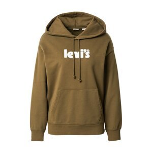 LEVI'S Mikina 'GRAPHIC STANDARD HOODIE NEUTRALS'  olivová / biela