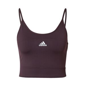 ADIDAS SPORTSWEAR Športový top 'Aero Seamless '  tmavočervená / biela