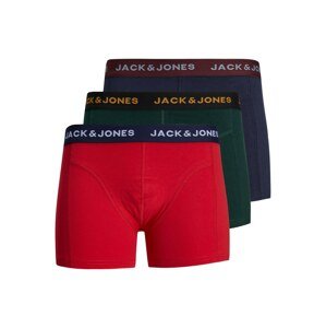 JACK & JONES Boxerky 'Cedric'  námornícka modrá / žltá / tmavozelená / brusnicová