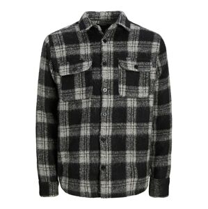 JACK & JONES Košeľa  svetlosivá / čierna