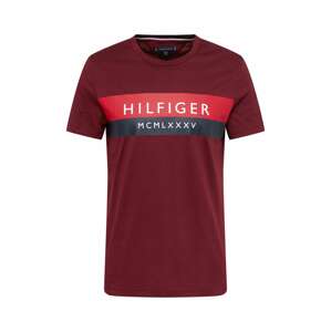 TOMMY HILFIGER Tričko  námornícka modrá / bordová / brusnicová / biela